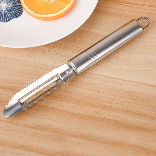 Round handle fish scale peeler stainless steel multi-functional peeler kitchen fruit peeler peeling knife fish scale peeler small tool