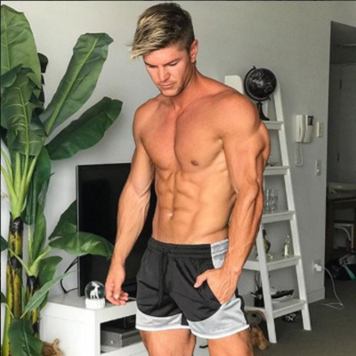 new pattern muscle man train Outdoor basketball motion run Brother Bodybuilding summer Tether Quick drying shorts