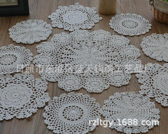 供应手工钩花、毛线手工钩花，手工钩针棉线花