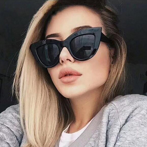 European and American trendy cat-eye sunglasses, personalized colorful AliExpress sunglasses for women, cross-border sunglasses with metal hinges