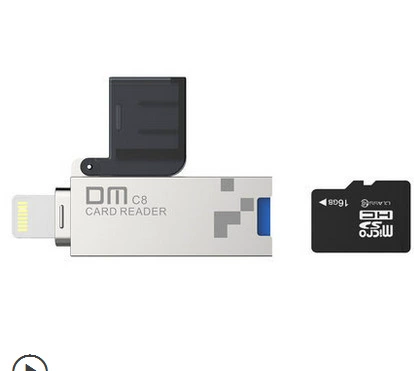 DM手机读卡器 TF内存卡转usb3.0高速手机扩容双头u盘多接口