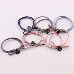 簡約發圈頭繩 高彈力二合一掛小配件基礎款簡約發圈DIY手工皮筋