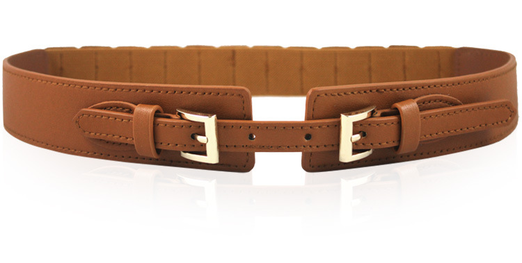 80g Weight Alloy Material Square Pattern Women'S Gender Basic Style Red, Camel, Black Color Fashion Thin Belt Women's Decorative Elastic Girdle Fashion Belt