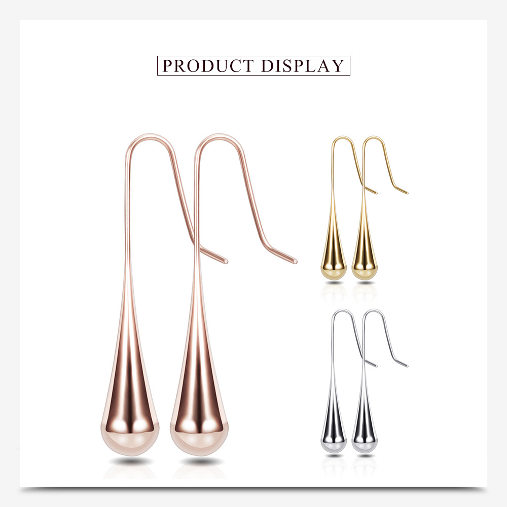 1 Pair Quantity 1 Pair Elegant Water Droplets Titanium Steel Plating Drop Earrings