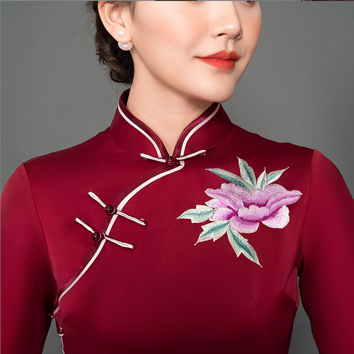 Traditional Chinese Dress Qipao Dresses for Women Embroidery Wedding Wedding cheongsam dress dress dress elegant large size cheongsam 