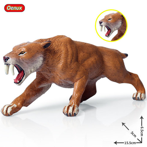 Children's simulated real-life wild animal model ornaments prehistoric Ice Age saber-toothed tiger saber-toothed tiger hand toy