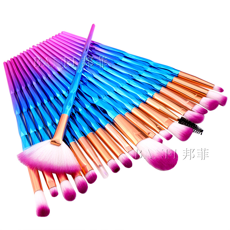 Fashion Diamond Handle Colorful Gradient Eye Makeup Brush Set Wholesale Nihaojewelry display picture 4