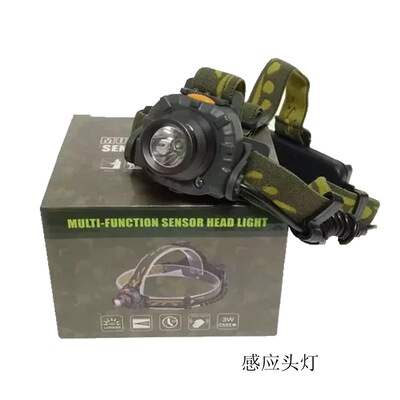 強光LED感應頭燈戶外充電式礦燈锂電池釣魚燈夜釣燈遠射探照燈