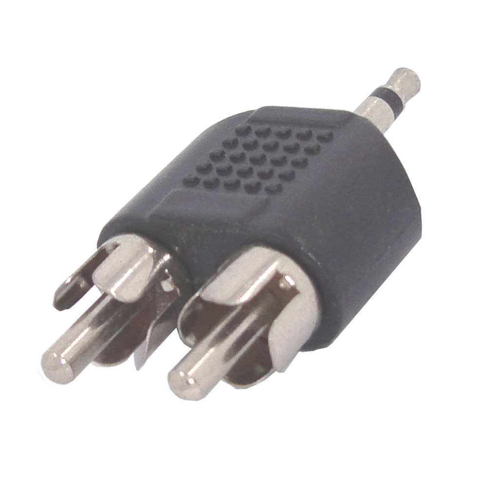 供应 3.5公转2位RCA公3.5耳机转换插头 耳机连接器转接头