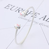 Silver silver bracelet, children's fashionable matte epoxy resin engraved, Japanese and Korean, simple and elegant design