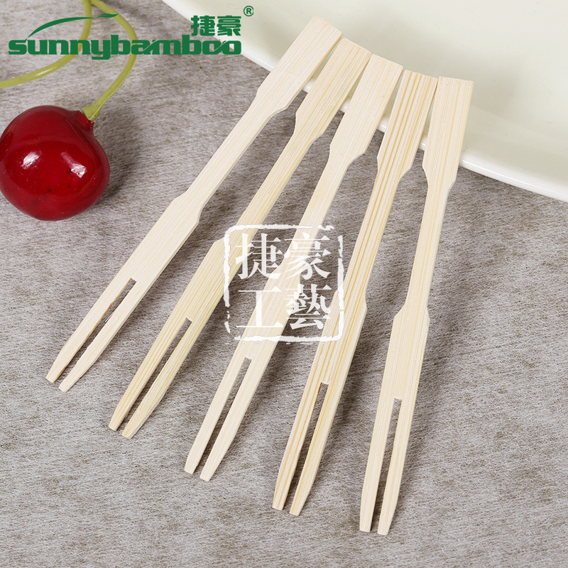 Factory direct sales, milk tea shop, flat-head fruit fork, bamboo cake and pastry fork, wooden disposable fruit fork, custom fruit fork, bamboo skewer detail image 4