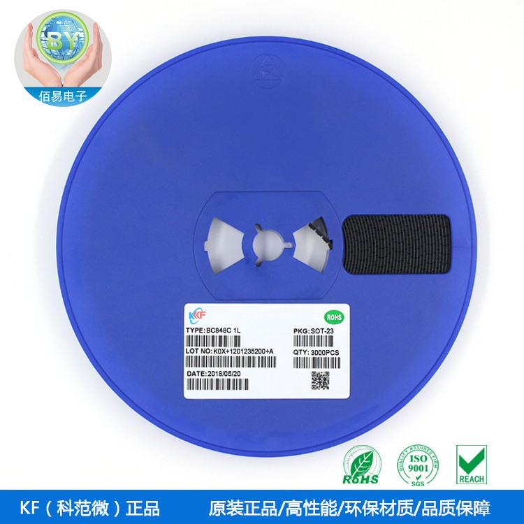 KF科范 BC848C 丝印:1L 封装SOT-23 NPN 晶体管 3K/盘