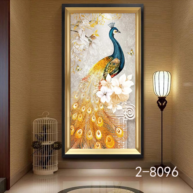 薇艾可画业奢华金玄关画精美大气走廊挂画酒店宾馆装饰画油画壁画