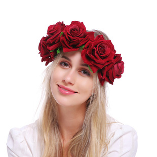 Amazon flannel big rose hair band rose flower headdress wholesale