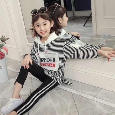 女童秋装时髦套装2018新款韩版时尚春秋卫衣儿童洋气女童装中大童