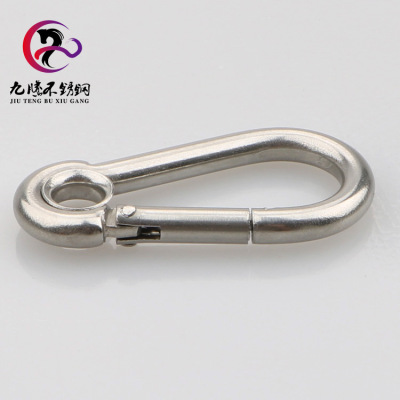 2018厂家直销带圈安全扣质量保证优质304不锈钢带圈弹簧登山扣钩|ms