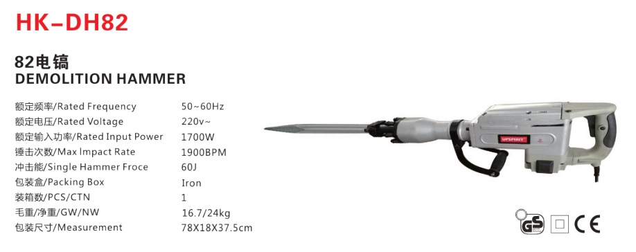 外贸出口 电动工具大电镐 82工业电镐 大功率重型冲击钻 破拆电锤详情2
