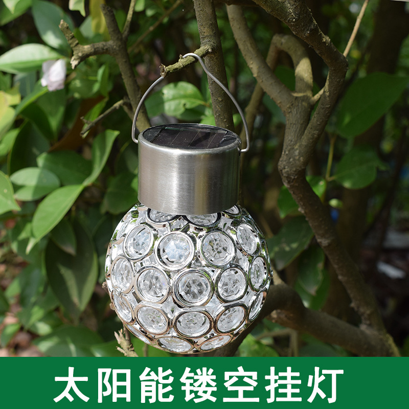 amazon Cross border new pattern solar energy Hanging lamp outdoors Rainproof a chandelier Light Pierced lights Lawn Garden Courtyard