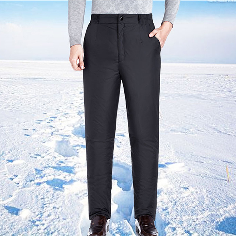 winter new pattern Down pants man Paige thickening keep warm Duck Large Straight dad leisure time Down cotton-padded trousers