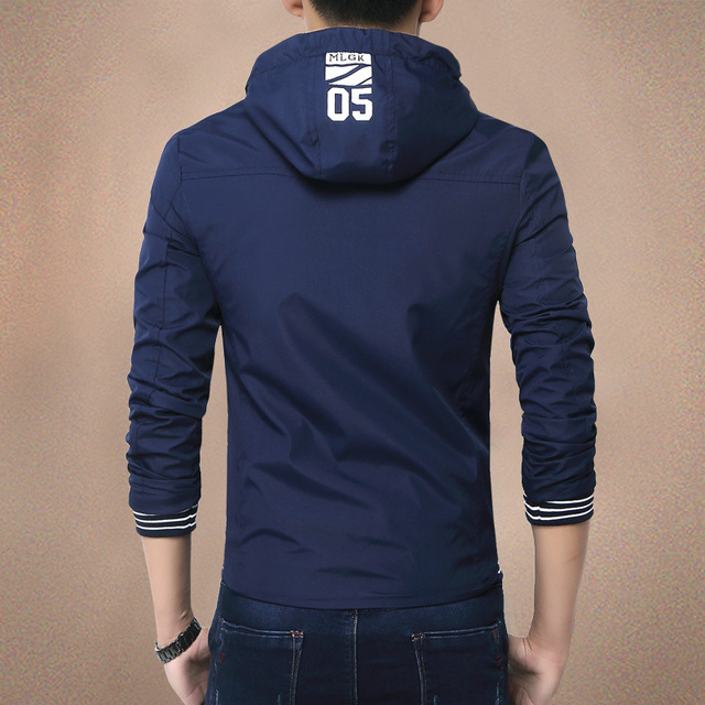 Men’s hooded printed letter business casual jacket for men