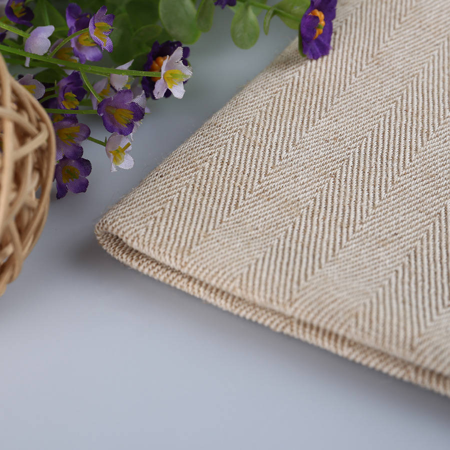 批发优7支人字纹棉麻布自然色麻布 7支双面人字麻棉布 品质y