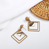 Matte square earrings, European style