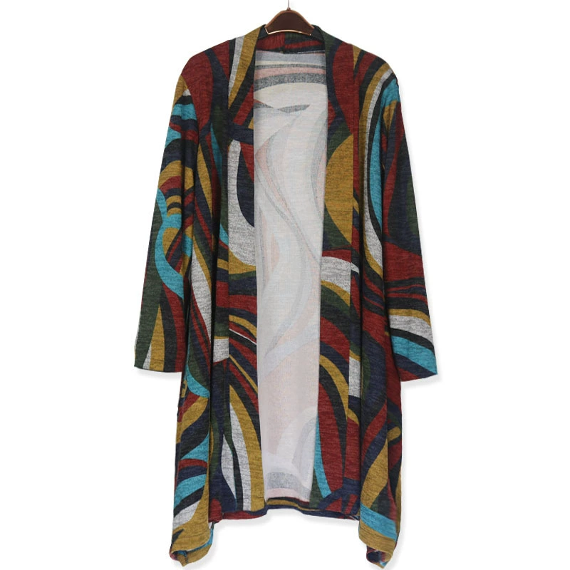 2020 внешний вязаный кардиган женское весенне-осеннее пальто с длинным рукавом 2018 Новинка больших размеров 300 кг Толстая шаль м