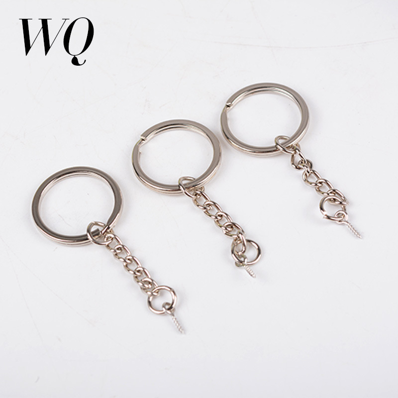 鑰匙鏈條公仔鑰匙扣平圈加鏈條加羊眼釘大量現貨刻字鑰匙扣平圈