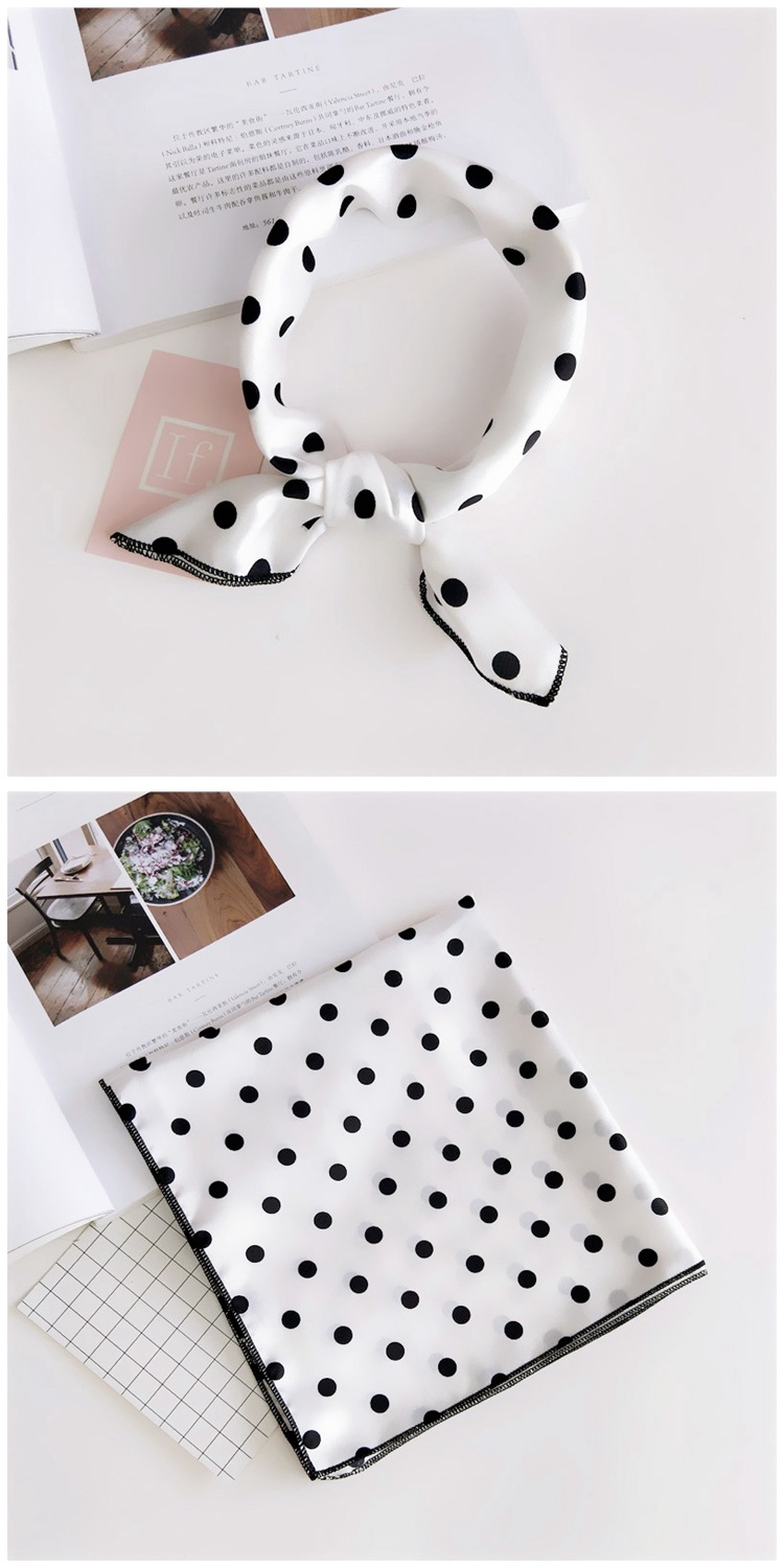 60g Weight Silk Scarf Classification Daily Occasion Satin Material Stripe, Polka Dots, Chains Print Pattern Summer Season Women's Gender Simple Style Style Women's Simple Style Stripe Polka Dots Chains Print Satin Silk Scarf 无
