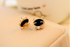 Fashionable cute black metal earrings, accessory