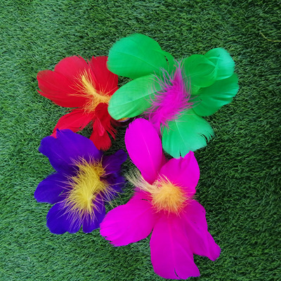 荷花毽子鸡毛鹅毛毽比赛儿童学校体育娱乐用品彩色羽毛荷花毽