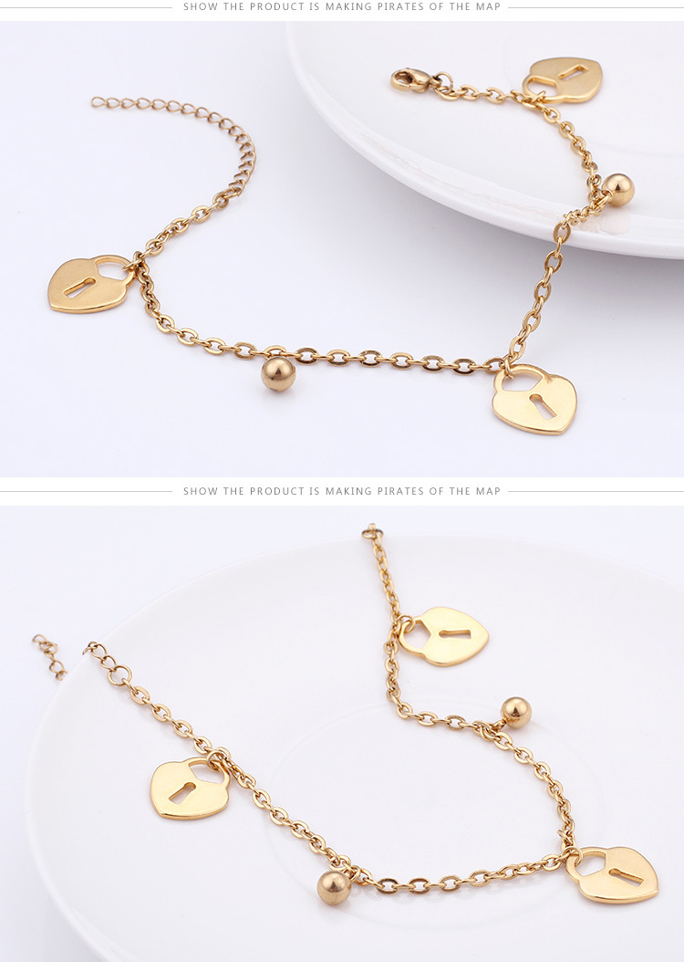 fashion simple wild stainless steel plating 18K real gold anklet