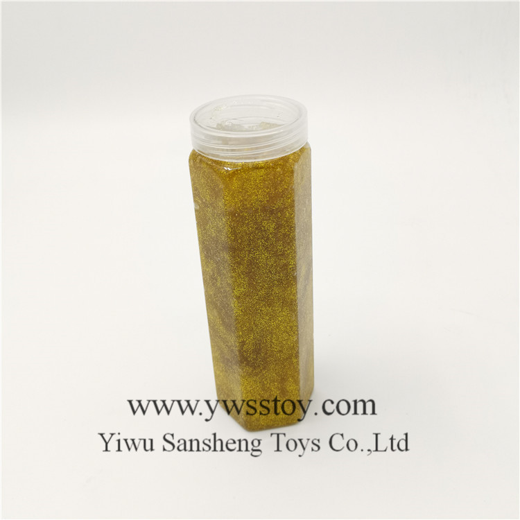 长条六边形金粉水晶泥