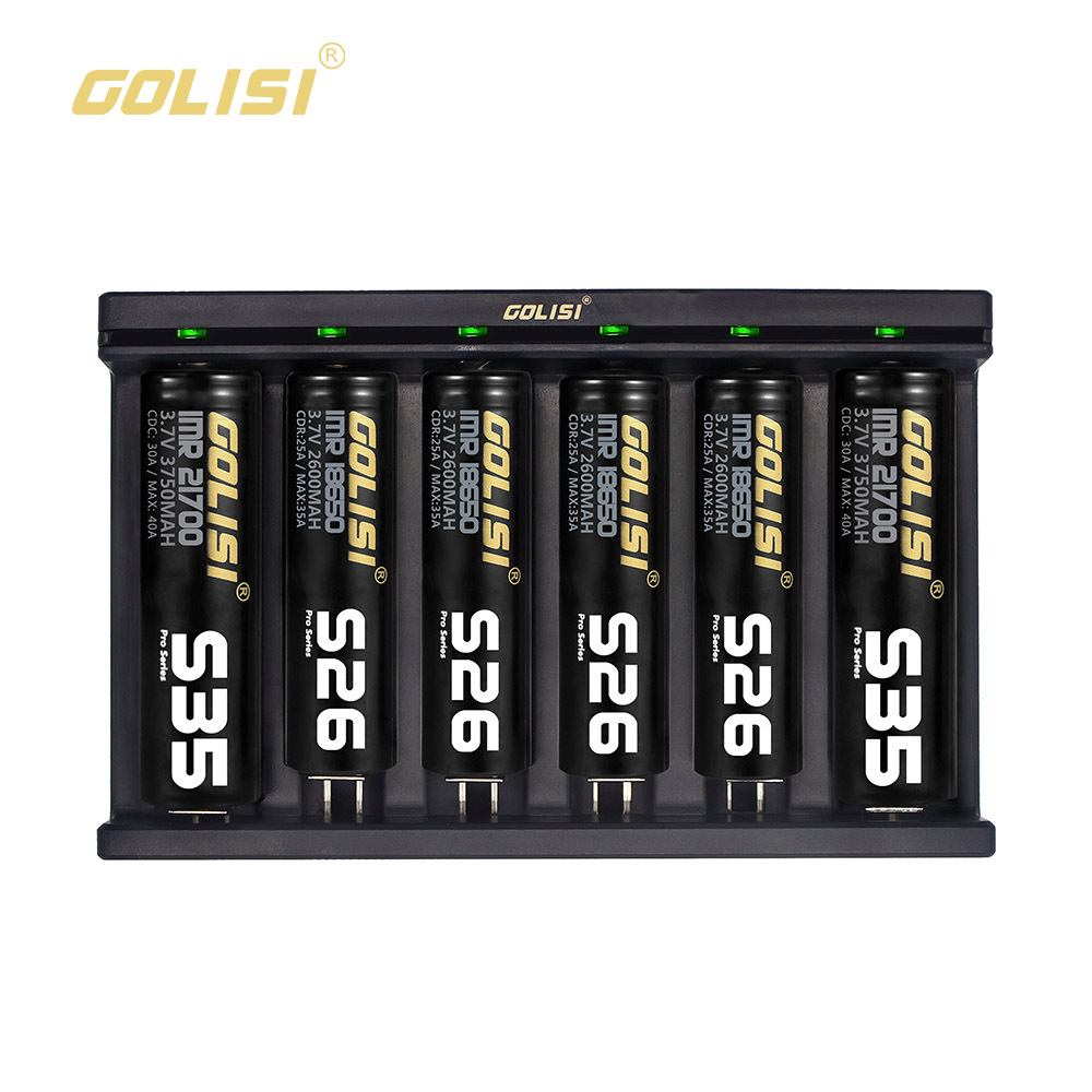 GOLISINeedle6电池充电器支持20700217002665018650锂电池充电机