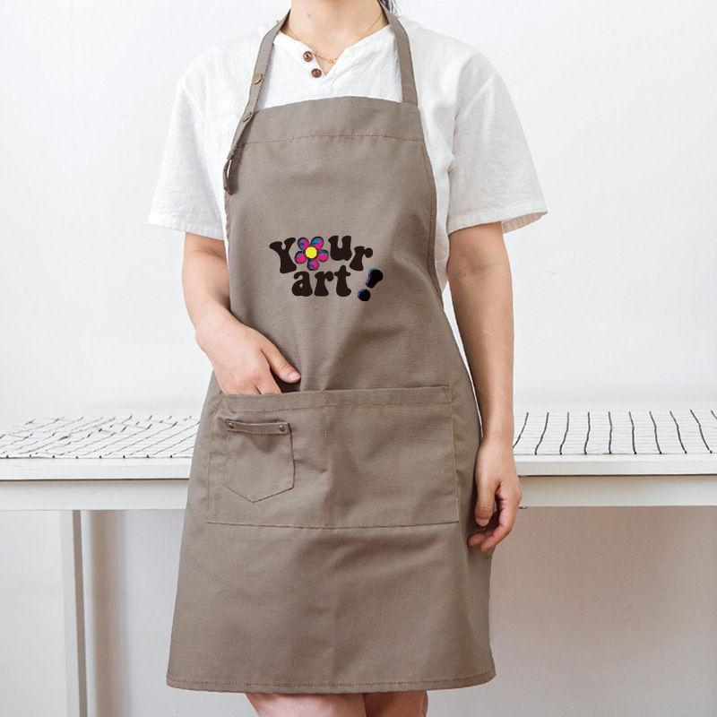 Moda estilo coreano delantal logotipo personalizado restaurante dieta café leche tienda de té tienda de flores supermercado pintura de uñas trajes