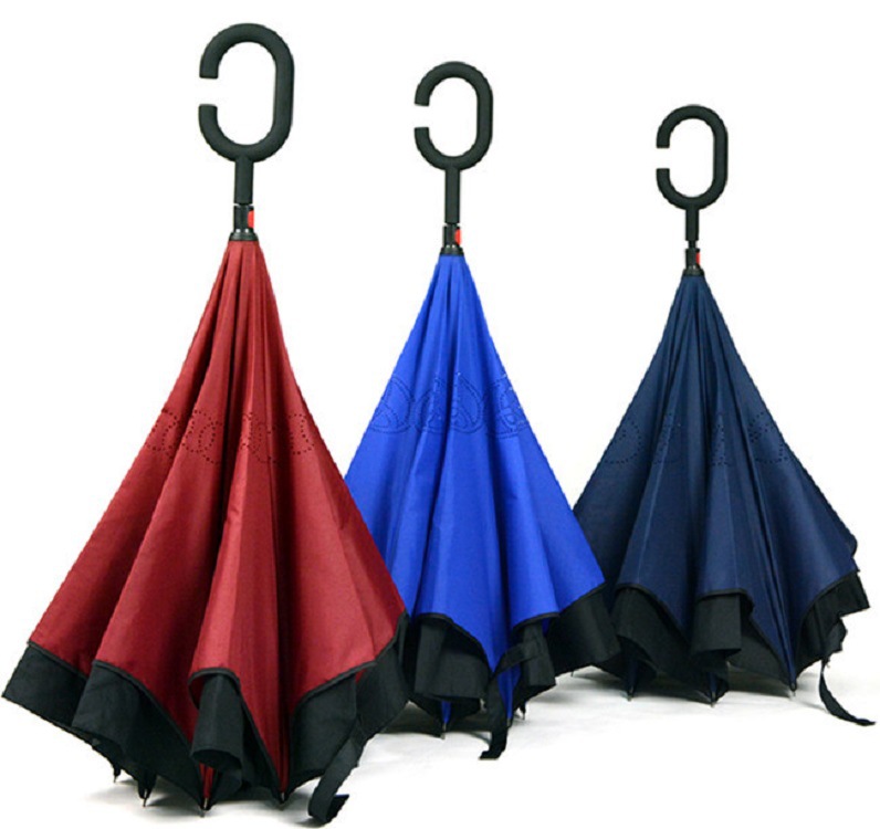 Custom manufacturer double-deck outdoors automobile Umbrella Reverse parachute Advertising gifts printing logo