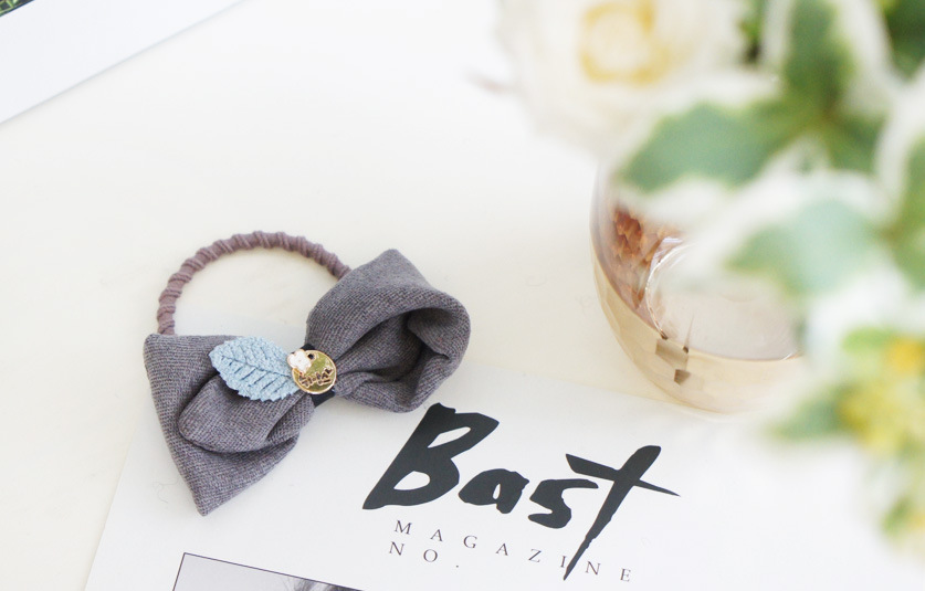 New Bow Hair Rope Korean Style Bowknot Hair Ring Headband Korean Style Corduroy Cloth Hair Ring Headdress Flower display picture 2