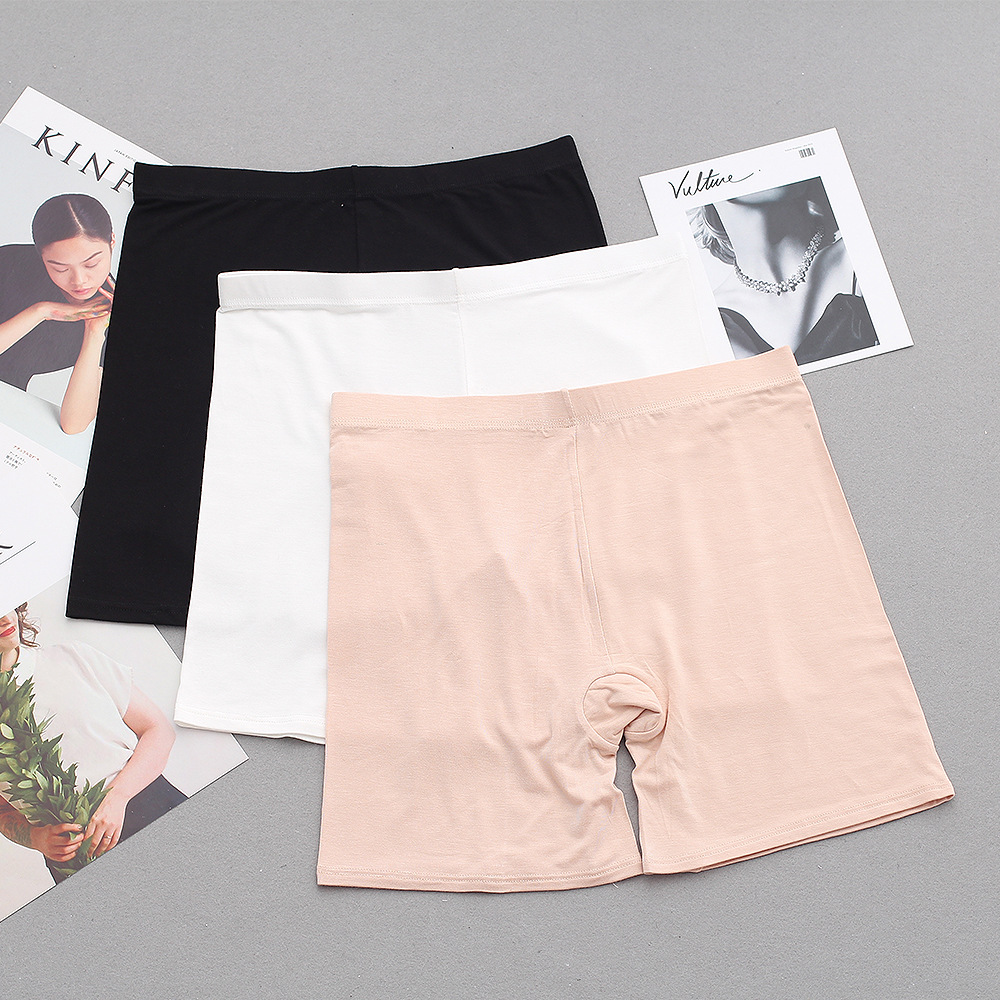 夏季莫代尔防走光安全裤女加肥加大码胖mm三分打底裤薄款保险裤|ms