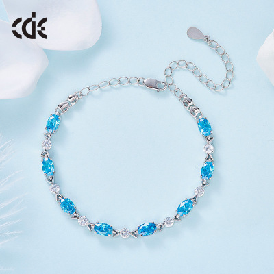 新款时尚韩版甜美s925纯银手链女士流行简约锆石手链厂家直销批发