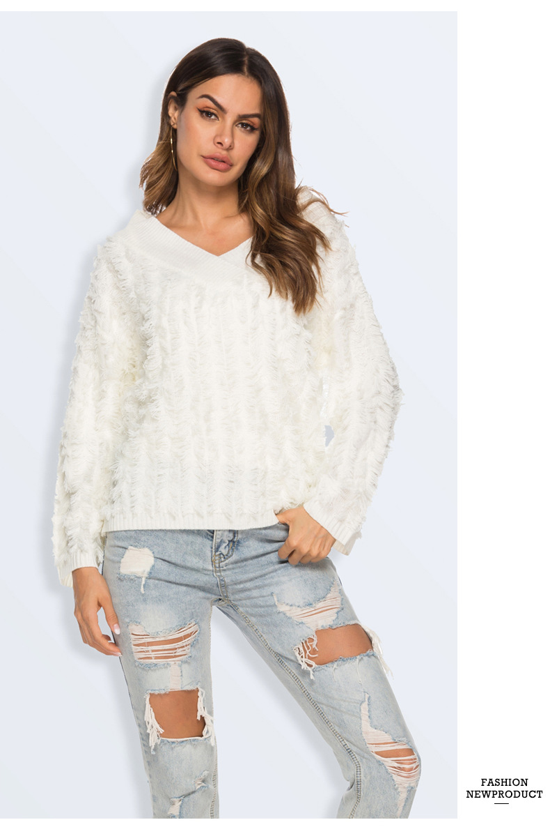  sexy V-neck personality tassel sweater NSYH7459