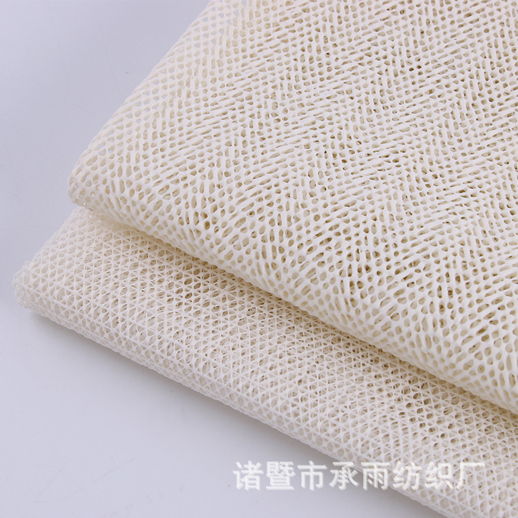 现货PVC发泡网格布防滑垫网眼布地毯浴室防滑垫发泡布料防滑桌布