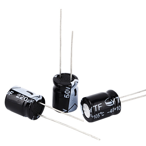 YTF brand aluminum electrolytic 50V 220UF, volume 8*16mm, 220UF/50V rated temperature gun using electrolytic capacitors