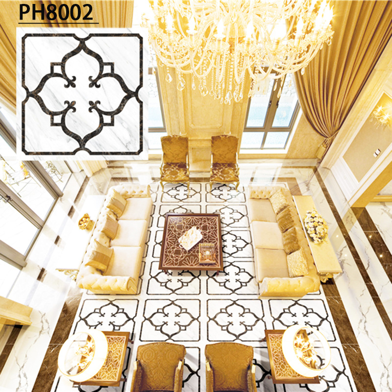 800X800mm金剛石藝術拼花 別墅 客廳 茶幾位 地面 拼圖瓷磚 批發