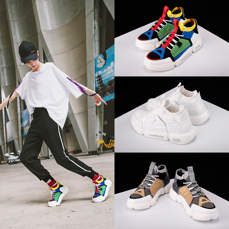 summer ins Ultra-fire shoes Godo Same item Men's Shoes Color matching leisure time skate shoes ventilation Men's Shoes Guochao Diddy
