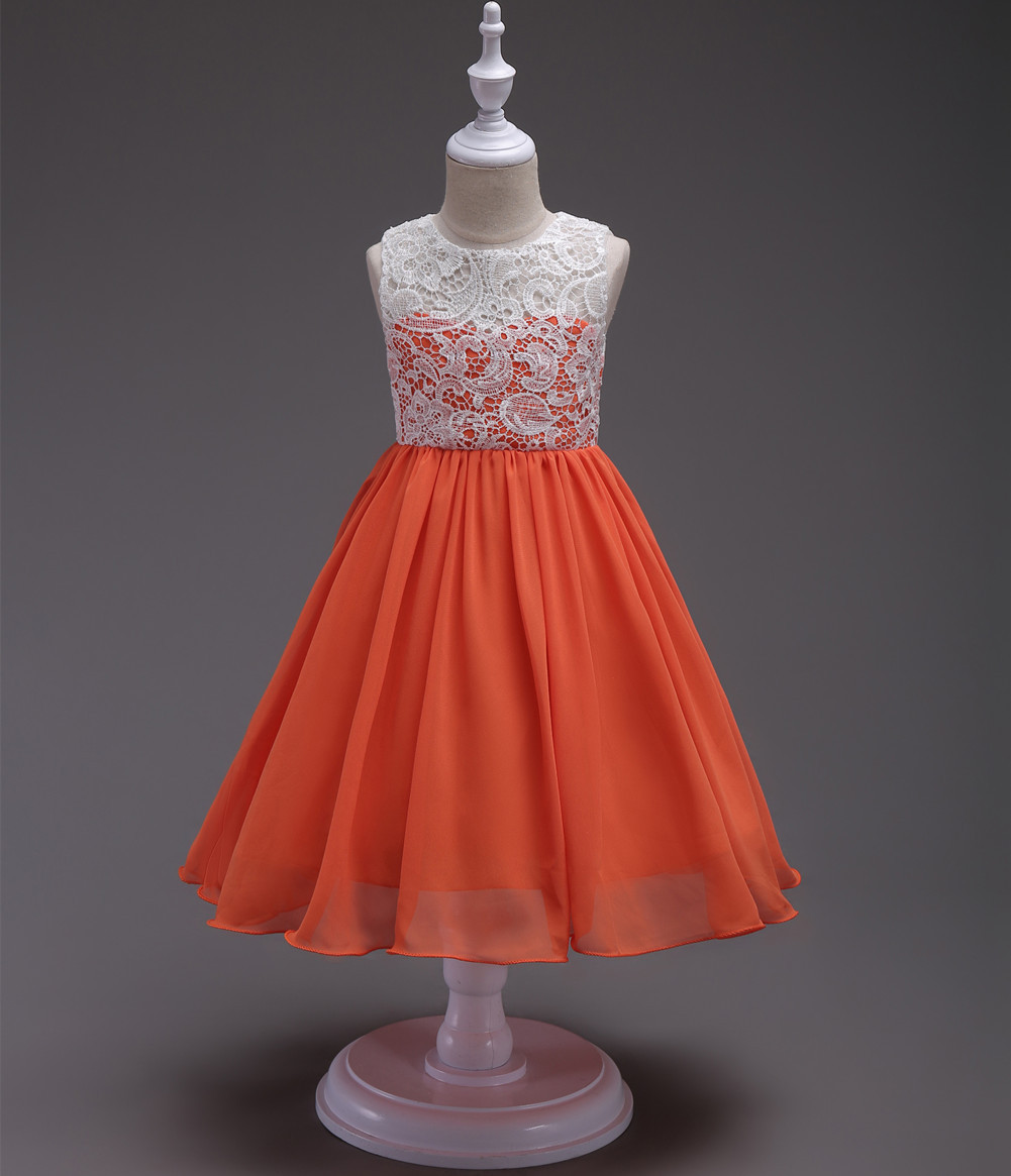 新安百慧韩版童装女童蕾丝连衣裙中大童雪纺公主裙一件代发560