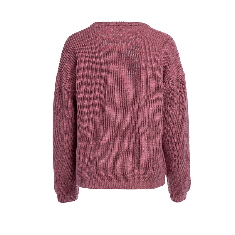 Deep V-Neck Long Sleeve Sweater