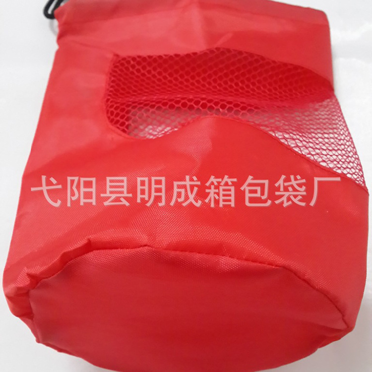 厂家直销装毛巾用 210D牛津布+网布束口袋 编织袋背包带 带弹簧扣