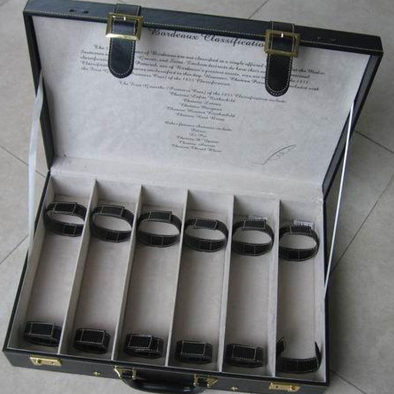 PU皮质手提红酒盒 红酒盒子6支装皮质礼盒 葡萄酒包装礼盒皮箱