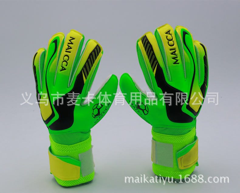 Guantes de pórtico de portero de fútbol engrosados guantes de portero antideslizantes resistentes al desgaste con guantes de látex de protección de dedos