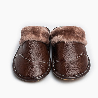 清仓真皮男拖鞋居家室内地板棉拖鞋价格合理批发冬季家居暖拖鞋|ms